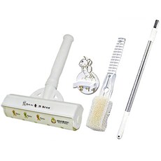 Jjangine 毛絮黏把+2段式手柄杆+清潔刷+杆架, 1套