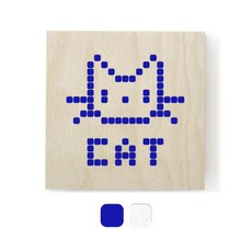 1AM 方形像素門牌 + 5mm 像素貼紙 2張, 藍色, 反光