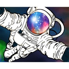 케이엠엘리 보석십자수 DIY만들기 세트 3D 우주인, 1세트