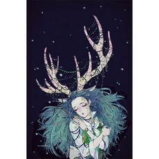 케이엠엘리 보석십자수 DIY만들기 세트 3D 사슴 소녀, 1세트