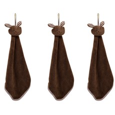 이코디 토끼 주방수건, 브라운, 3개입