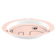 던바이디어 컨투어 논슬립 아동접시, 파우더 핑크, 1개