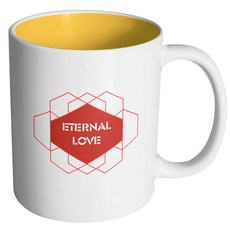 핸드팩토리 지오메트리 이터널러브 머그컵 330ml, 내부 옐로우, 1개