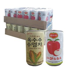 롯데 가벼운매력 옥수수수염차 175ml x 30p + 델몬트 사과스퀴즈 175ml x 30p, 1세트