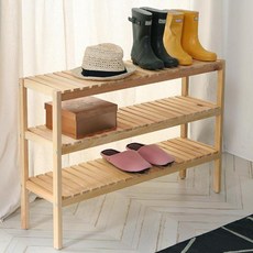 BESTLIVING 木製鞋架組合 3 層長凳 900 個, 木色