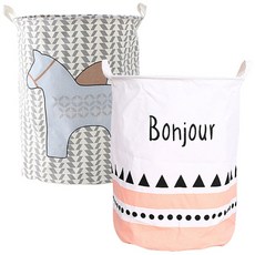 河綠色北歐風格洗衣籃大號, 藍馬, Bonjour, 2個