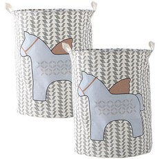 River Green 北歐風格大型洗衣籃, 藍馬, 2個