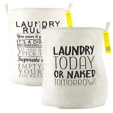 RIVER-GREEN 字母印花布質洗衣籃 L號, 字母款+TODAY款, 2個