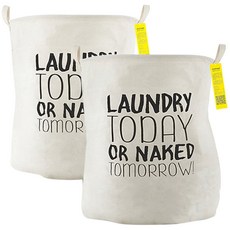 RIVER-GREEN 字母印花布質洗衣籃 L號, TODAY款, 2個