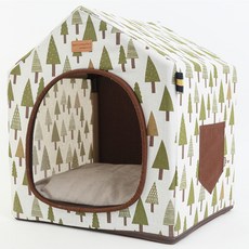 AMYLOVESPET 樹木印花房屋造型狗窩, 混色