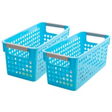 아울리빙 주방 알뜰 플라스틱 정리함 2p, 블루