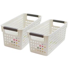 아울리빙 주방 알뜰 플라스틱 정리함 2p, 화이트