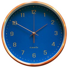 Lumia Aaron 現代風室內掛鐘, 藍色 R101 玫瑰金