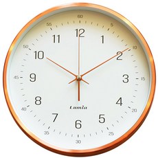 Lumia GREN 現代風室內設計掛鐘, 白色 R201 玫瑰金