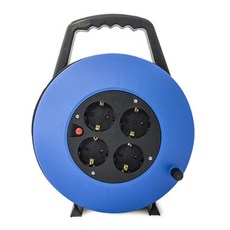 SEISE X1 1.5SQ 外殼型電纜捲盤 4孔 SEISE-HJR-2A, 10m, 1個, 藍色