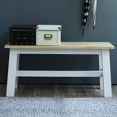 베스트리빙 캔사스 2인 원목 벤치, 내츄럴화이트