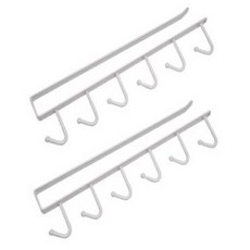 廚房多功能杯子廚具掛鉤, 白色, 2入