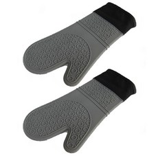 Block Mart 廚房矽膠隔熱手套 37cm, 灰色, 2入