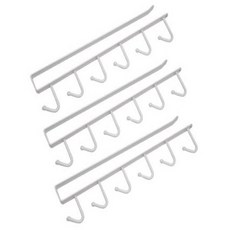 블럭마트 주방 심플 다용도 컵 앤 조리기구걸이, 화이트, 3개입