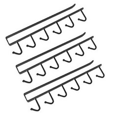 블럭마트 주방 심플 다용도 컵 앤 조리기구걸이, 블랙, 3개입