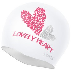 AQUS 愛心泳帽 AC1609, WHT