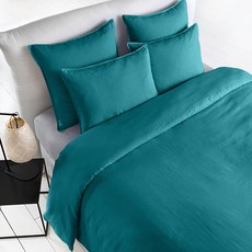 라흐두뜨 린넨 심플 이불 커버, dark turquoise