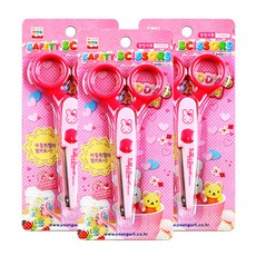 영아트 여아용 안전가위, 혼합 색상, 3개입