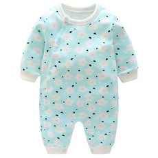 베베니즈 신생아용 꽃무늬 풀스냅 긴팔우주복 G004BCAA005