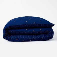 AM.PM. 키즈 퍼케일면 별 양면 이불커버, night blue + gold