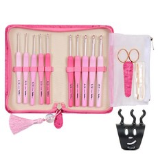 튤립 에티모 로즈 모사용 코바늘 세트 + 뜨개반지 니팅링, 1세트