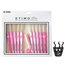 튤립 에티모 로즈 모사 & 레이스 코바늘 반반세트 + 뜨개반지 니팅링, 1세트