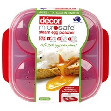 decor 德蔻 微波荷包蛋盒, 紅色 透明, 1個