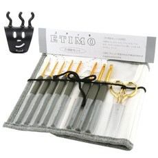 튤립 에티모 모사용 코바늘세트 프리미엄 골드+ 뜨개반지 니팅링, 1세트