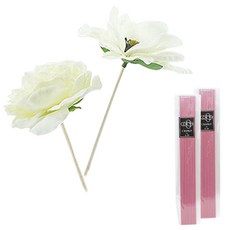 아제르퍼시픽 뽀피오니 디퓨저 조화 스틱 2p + 스틱 20p, 화이트, 핑크, 1세트