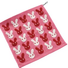라무리즈 일러스트 엠보싱 주방타올 토끼, 핑크, 1개