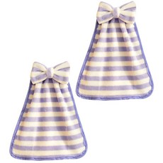 아울리빙 스트라이프 주방 핸드타올, 퍼플, 2개입