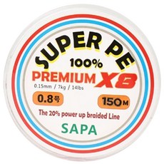 SAPA Super PE Premium 8股編織線 0.8號, 150m