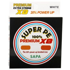 SAPA 超級 PE 優質8股編織線 白色 8號, 200m, 1個