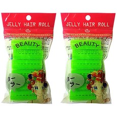 천일 젤리 헤어롤 숏사이즈 지름 27mm 6p, 연두, 2개