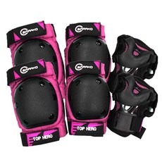 SARAKO 孩童護腕護肘護膝組合粉色, 粉紅色, 1套