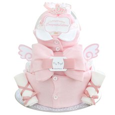 Baby Bakery 尿布蛋糕 天使100天慶祝款, 粉色