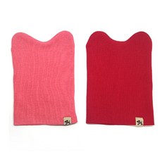 Woojooi 女童豎耳造型毛線帽2件組