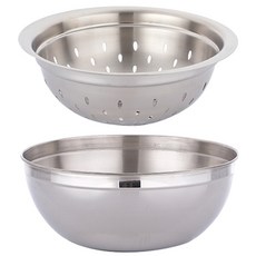Ladian 不銹鋼 304 攪拌碗籃 2 件套, 單色