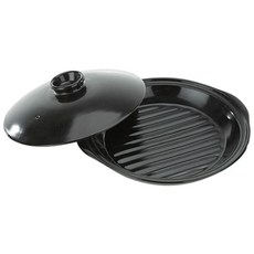 Ladian 多功能可微波耐熱陶瓷雙耳圓形烤盤+蓋子, 直徑 21 厘米 x 高 3 厘米, 1個