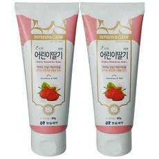 한일제약 자일로스 저불소 어린이치약 딸기향, 80g, 2개