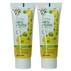 한일제약 자일로스 무불소 어린이치약 사과향, 60g, 2개