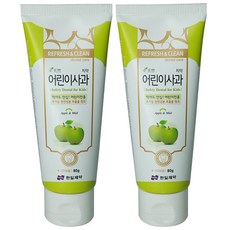 한일제약 자일로스 저불소 어린이치약 사과향, 80g, 2개