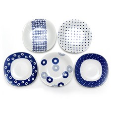 SAIKAI 靛藍義大利麵盤 5p, 藍色, 1套