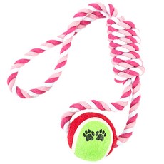 딩동펫 로프공실타래 강아지장난감, 핑크, 1개
