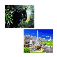 BANHAJIO Jigo Masterpiece Drawing DIY 2套組, 噴泉廣場，黑豹